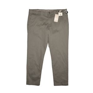 LEE NEW $58 Flat Front Motion Flex Slim Straight Pant Gray Men's 40